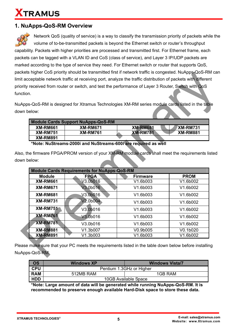 Nuapps-qos-rm overview | Xtramus NuApps-QoS-RM V1.1 User Manual | Page 5 / 51