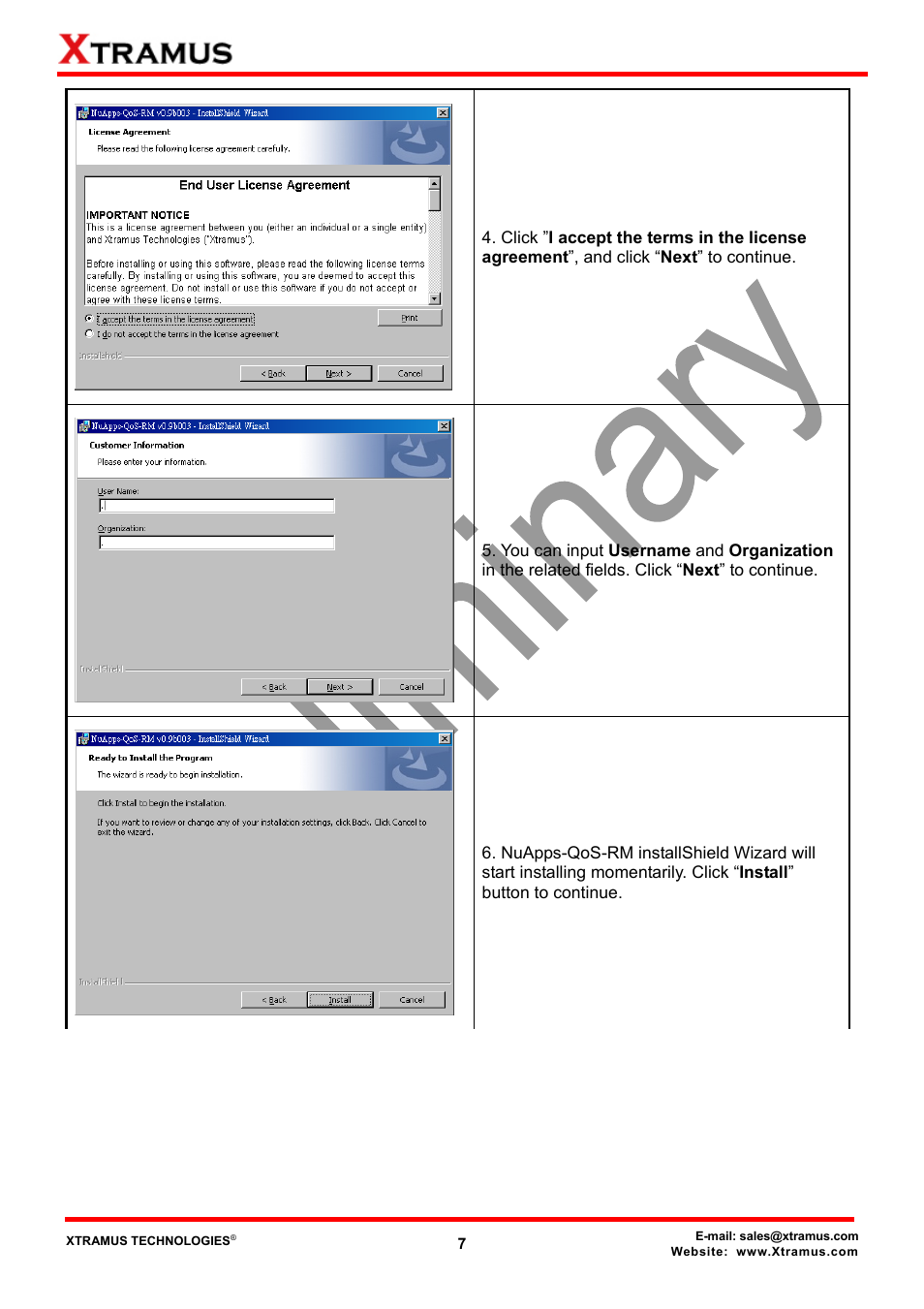 Xtramus NuApps-QoS-RM V1.1 User Manual | Page 7 / 51