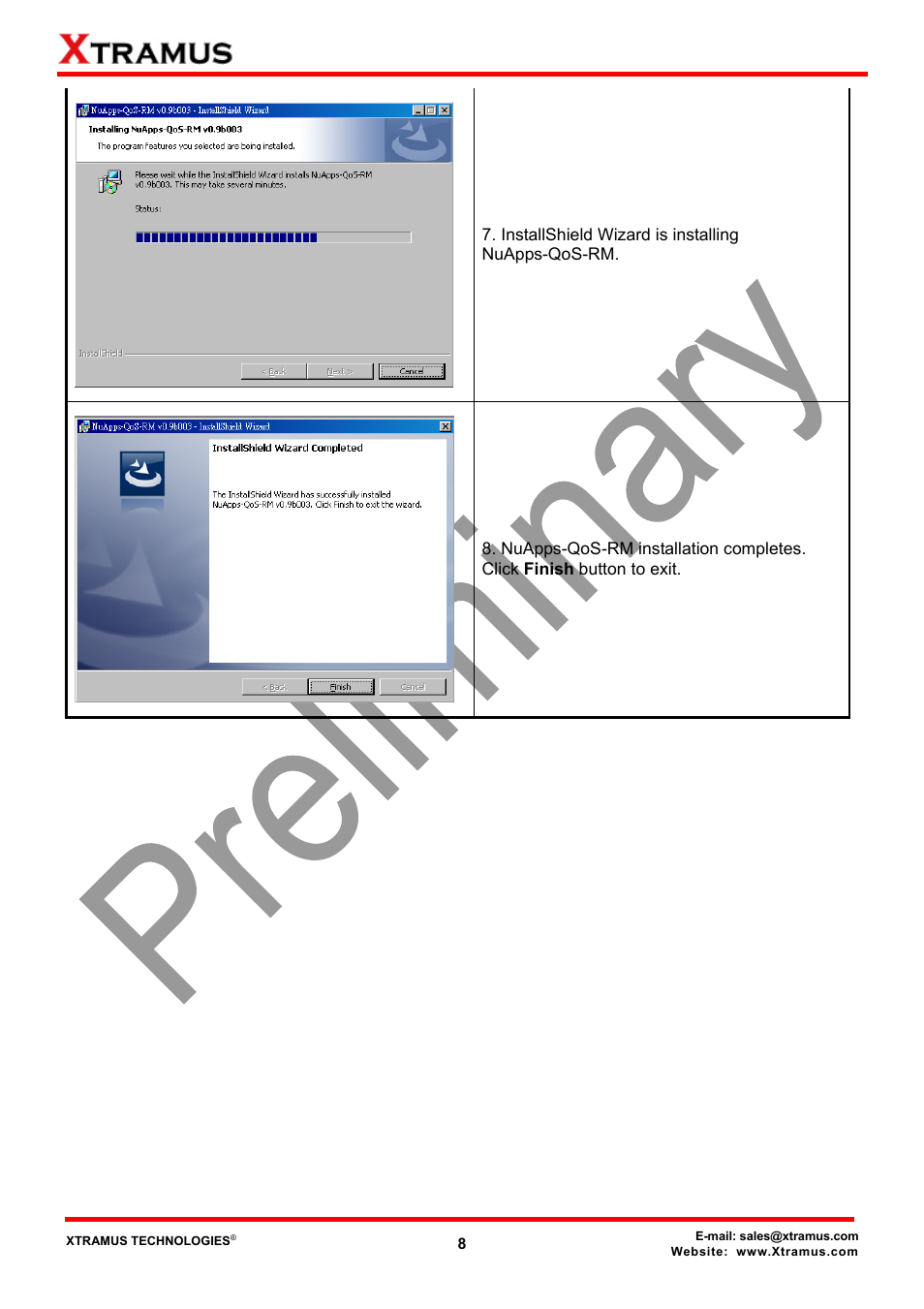 Xtramus NuApps-QoS-RM V1.1 User Manual | Page 8 / 51