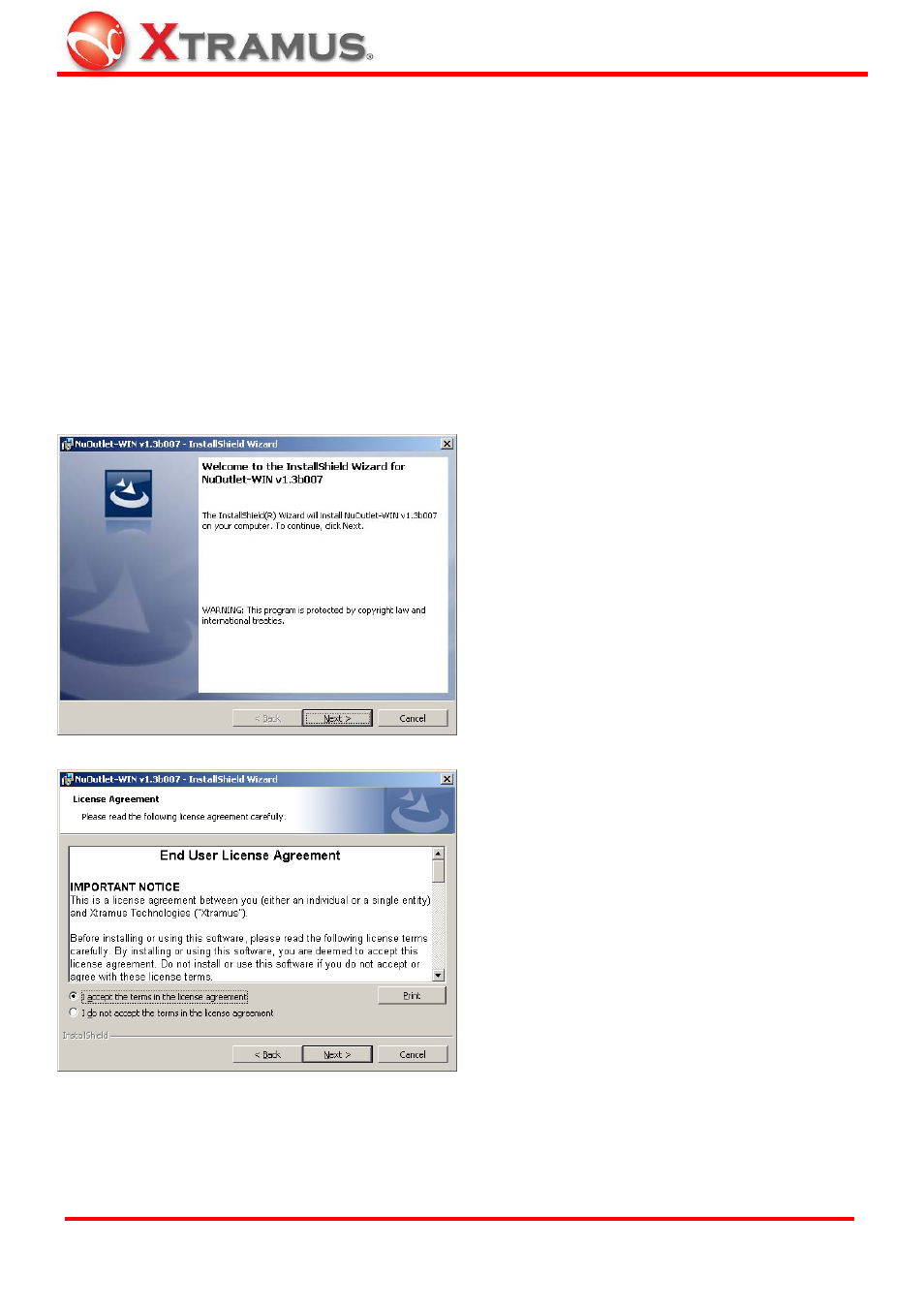 Software, 1 installation, Installation | Xtramus NuOutlet-LN V1.1 User Manual | Page 13 / 46