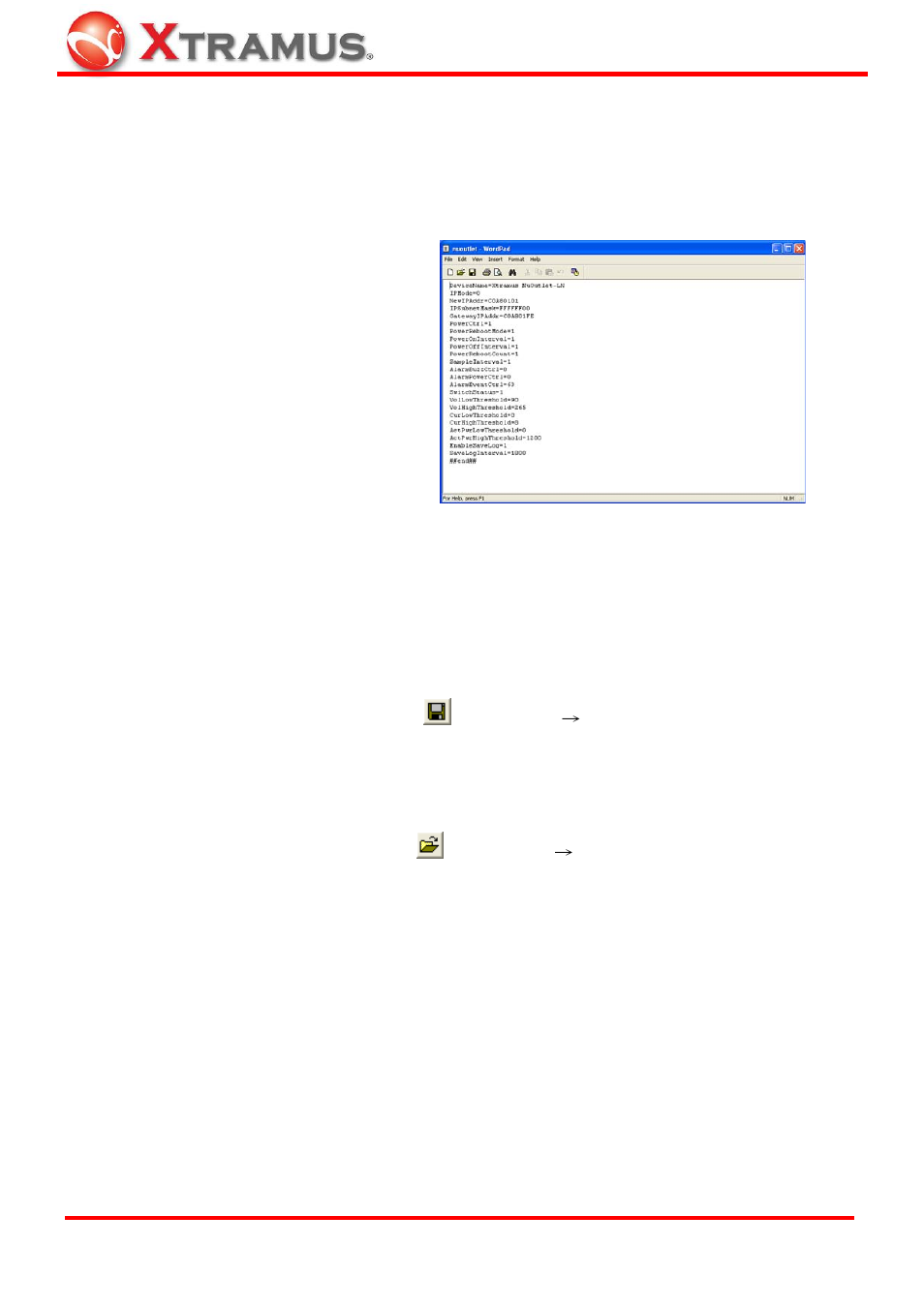 1 save, 2 load, Saving and loading configuration files | Save, Load, 5 saving and loading configuration files | Xtramus NuOutlet-LN V1.1 User Manual | Page 41 / 46