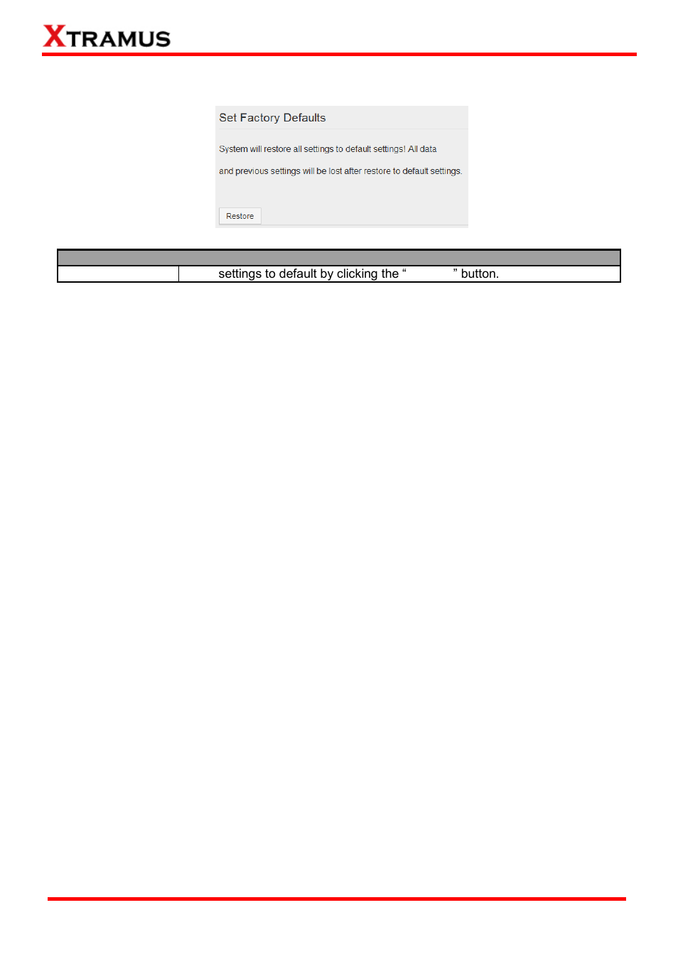 Set factory defaults | Xtramus NuPOE-M16EL V1.1 User Manual | Page 33 / 34
