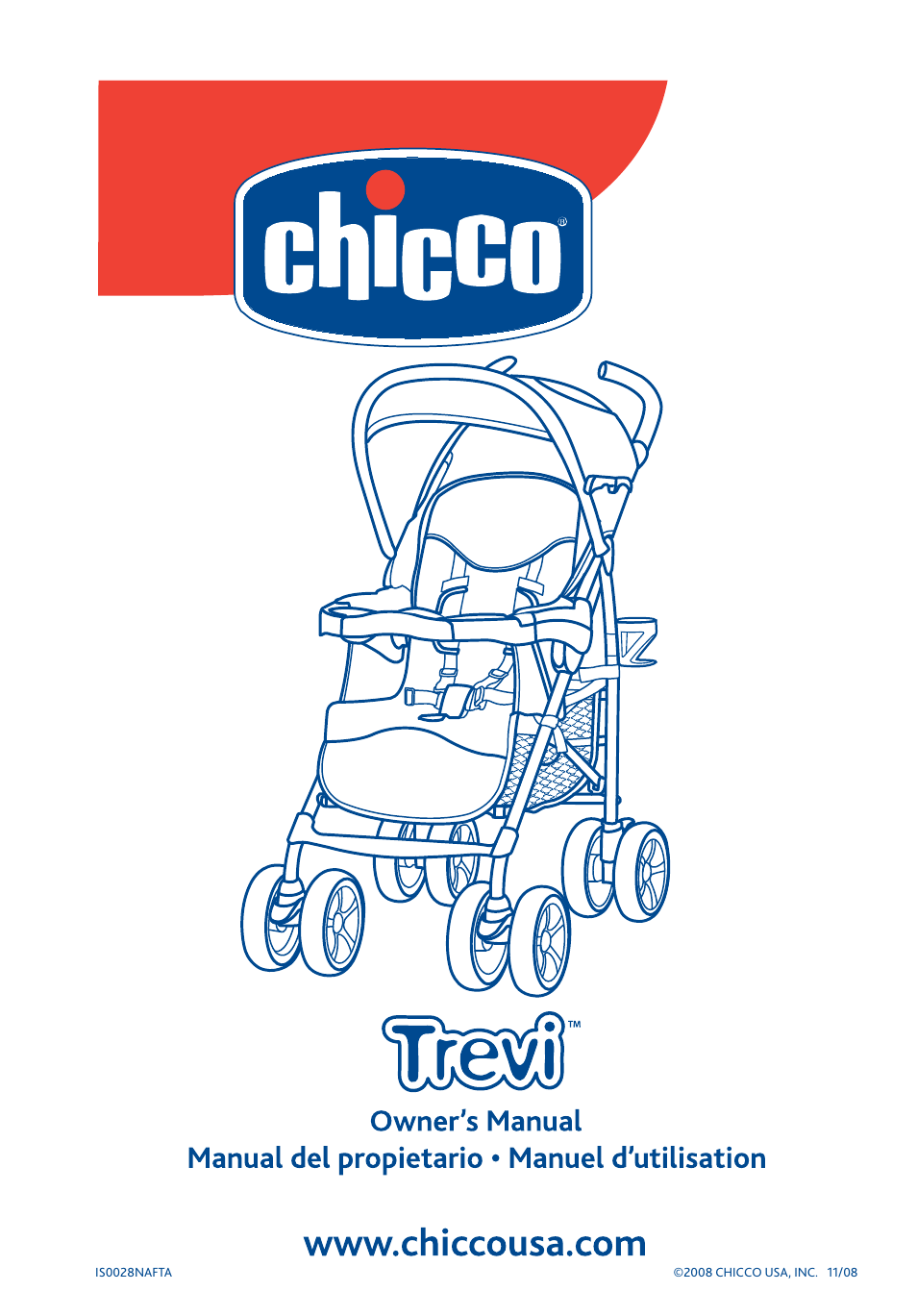 Chicco Trevi Child's Stroller IS0028NAFTA User Manual | 17 pages