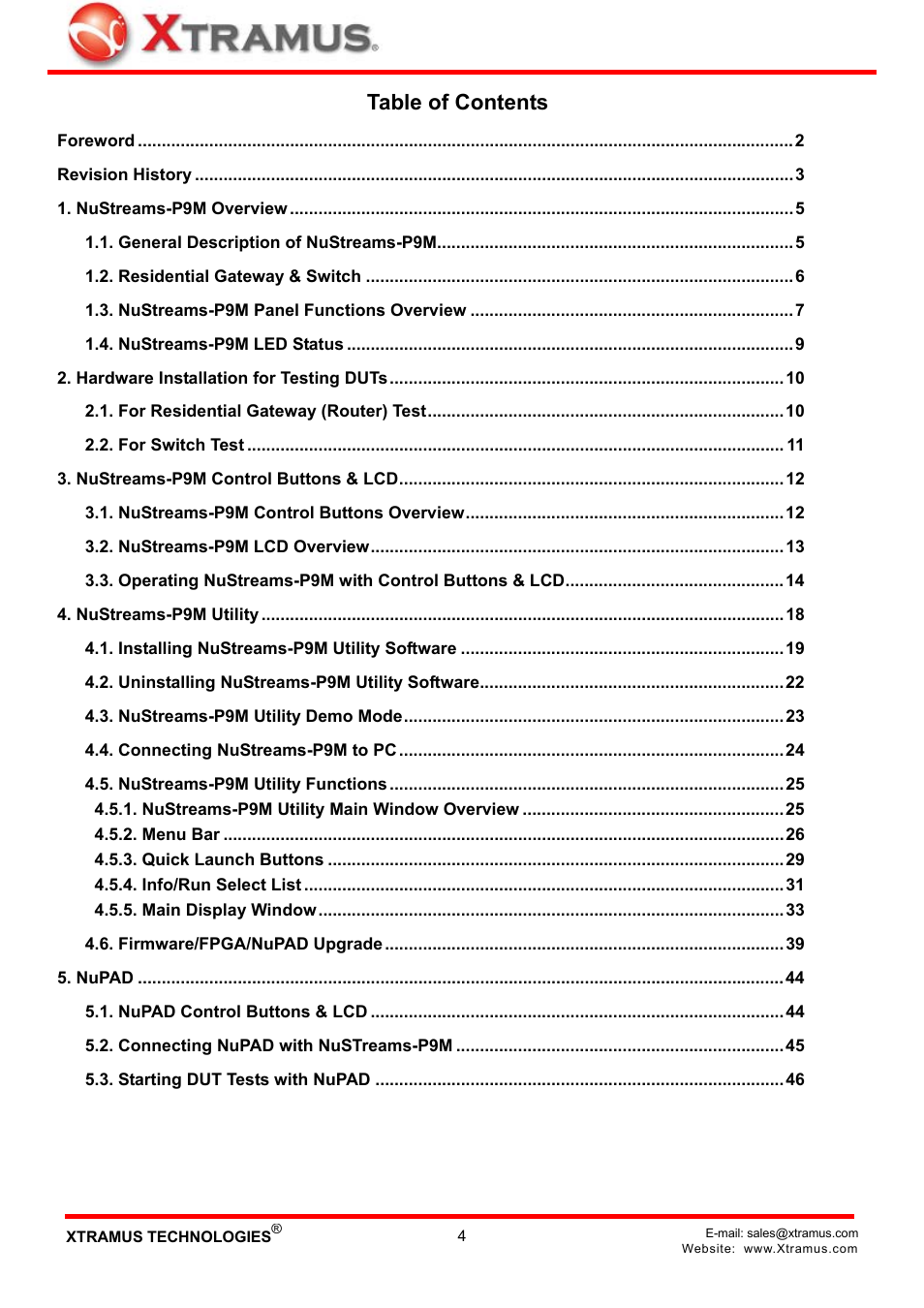 Xtramus NuStreams-P9M V2.1 User Manual | Page 4 / 46