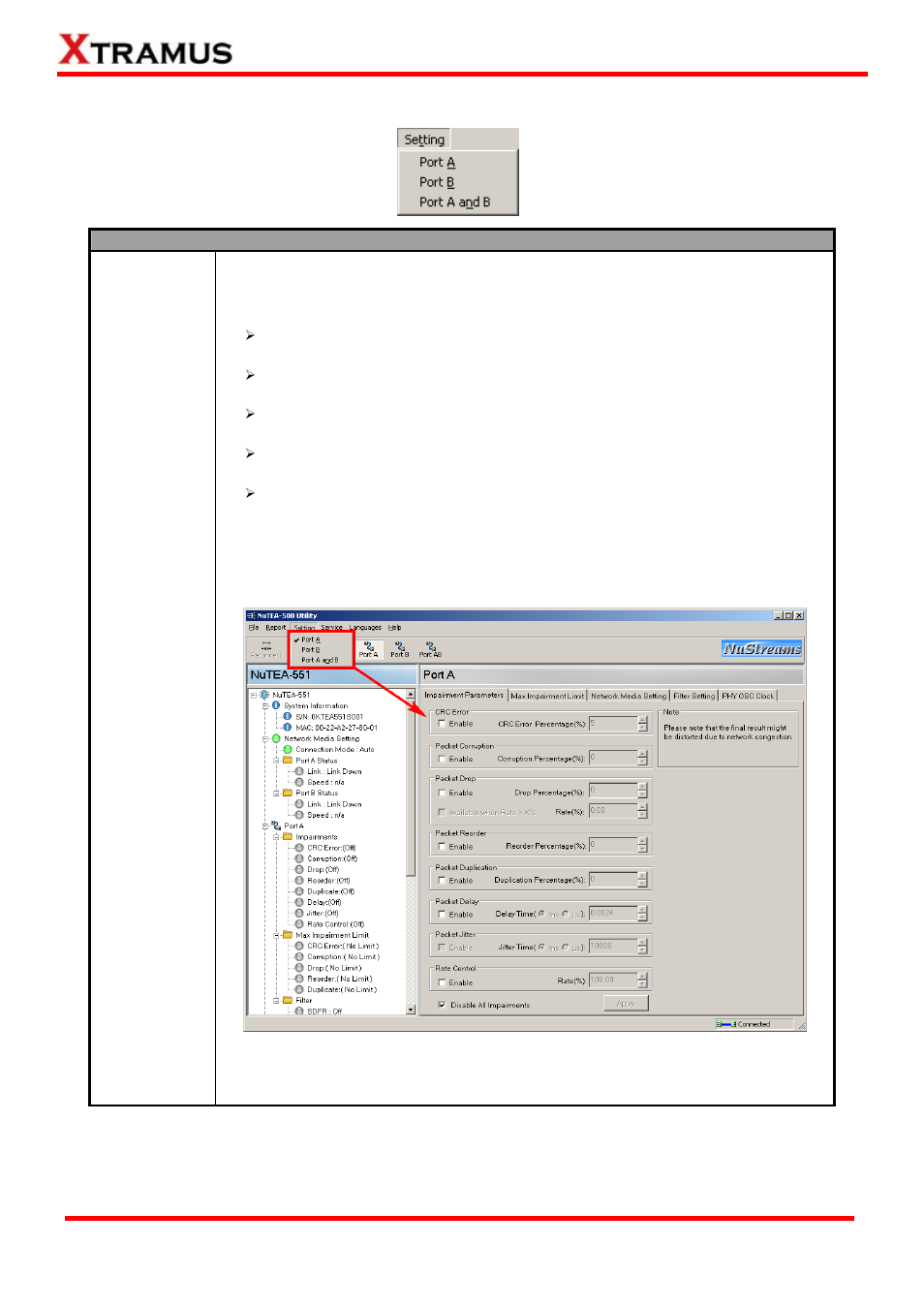 Menu bar – setting | Xtramus NuTEA-551 V1.2 User Manual | Page 29 / 45