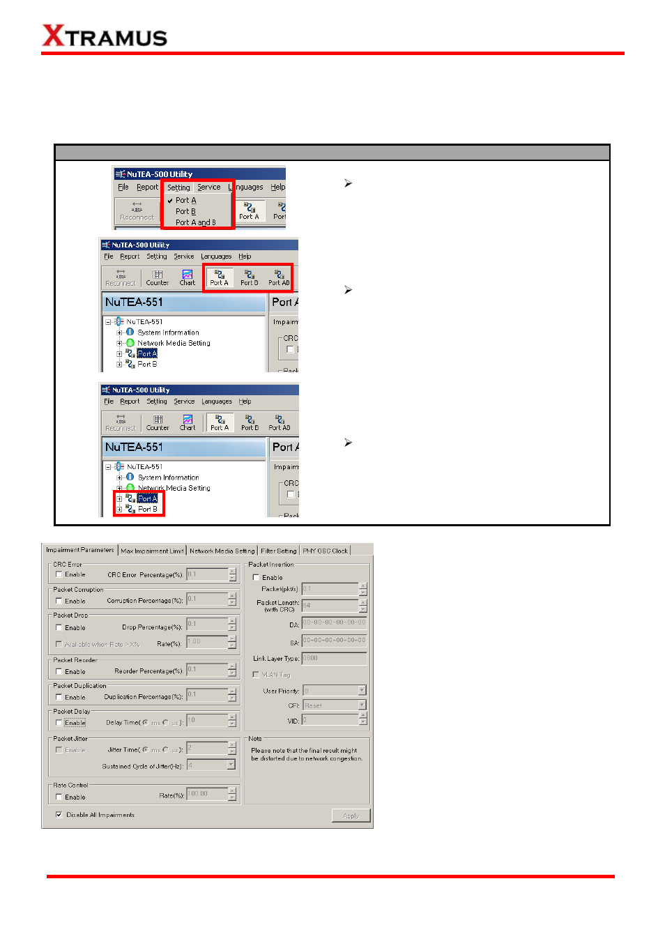 Nutea-551 parameter settings | Xtramus NuTEA-551 V1.2 User Manual | Page 36 / 45