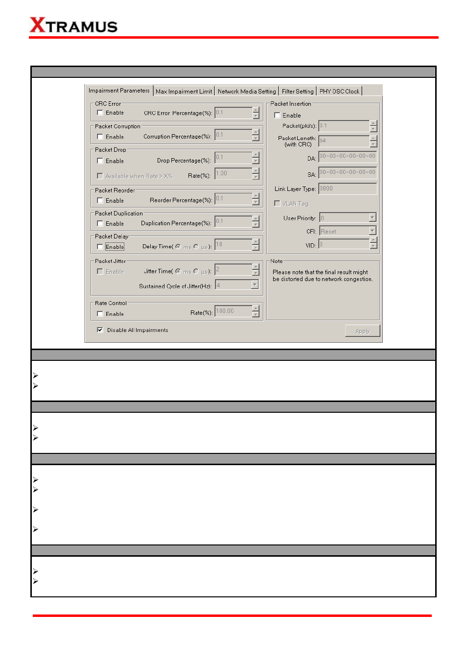 Impairment parameters | Xtramus NuTEA-551 V1.2 User Manual | Page 37 / 45