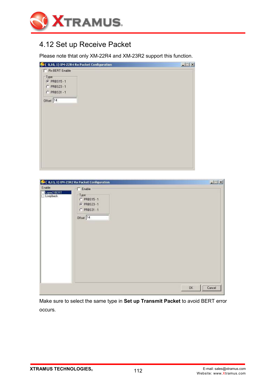 12 set up receive packet | Xtramus NuWIN V1.1 User Manual | Page 117 / 171