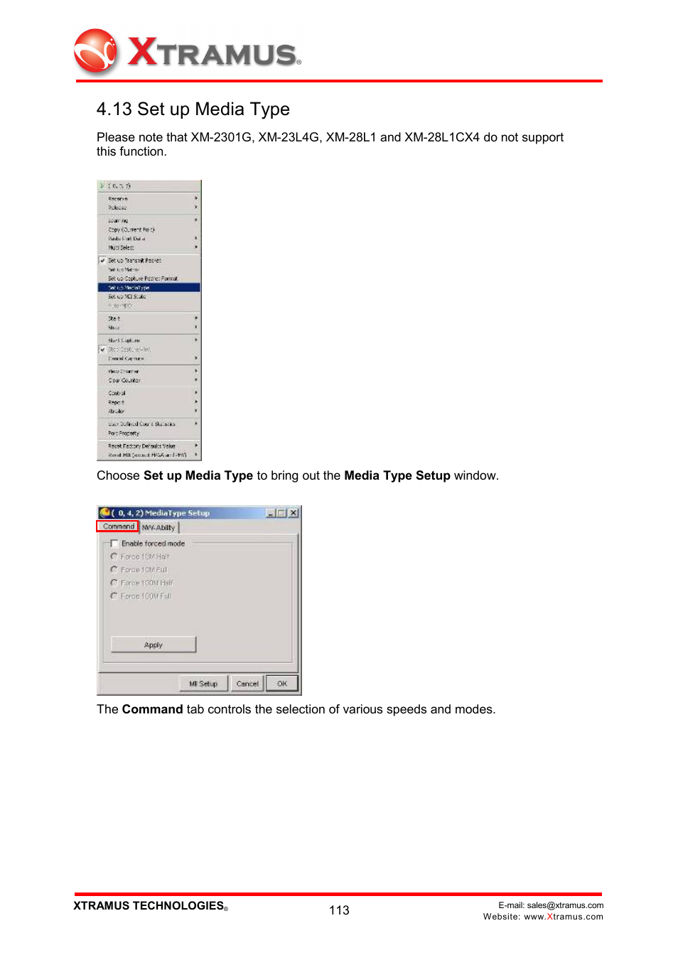 13 set up media type | Xtramus NuWIN V1.1 User Manual | Page 118 / 171