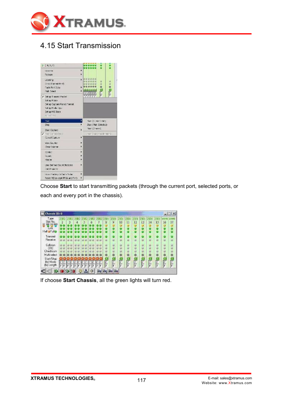 15 start transmission | Xtramus NuWIN V1.1 User Manual | Page 122 / 171