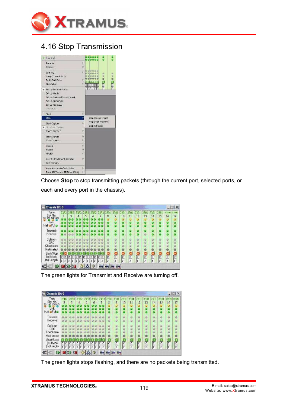 16 stop transmission | Xtramus NuWIN V1.1 User Manual | Page 124 / 171