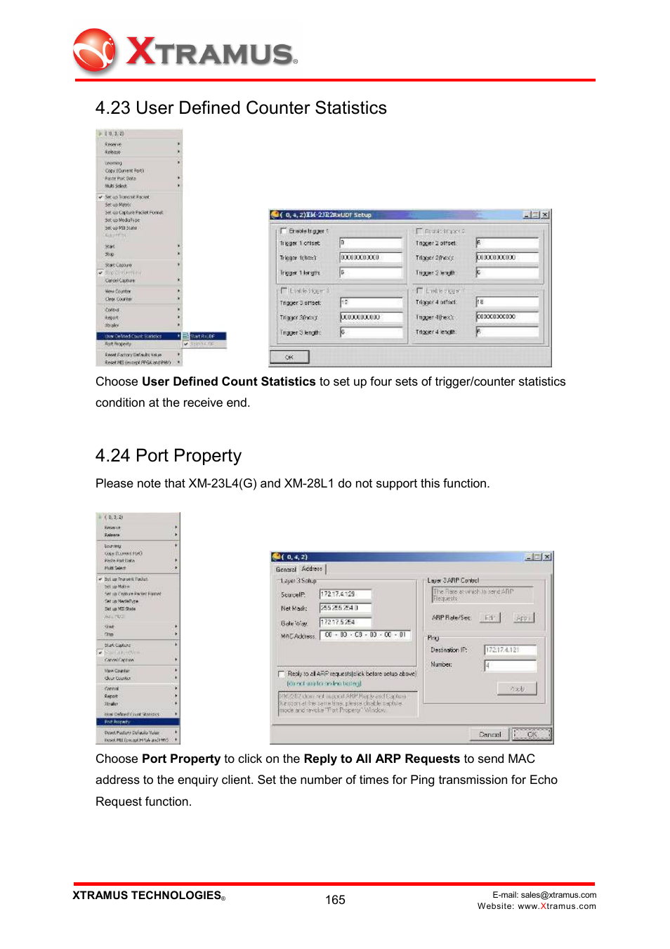 23 user defined counter statistics, 24 port property | Xtramus NuWIN V1.1 User Manual | Page 170 / 171