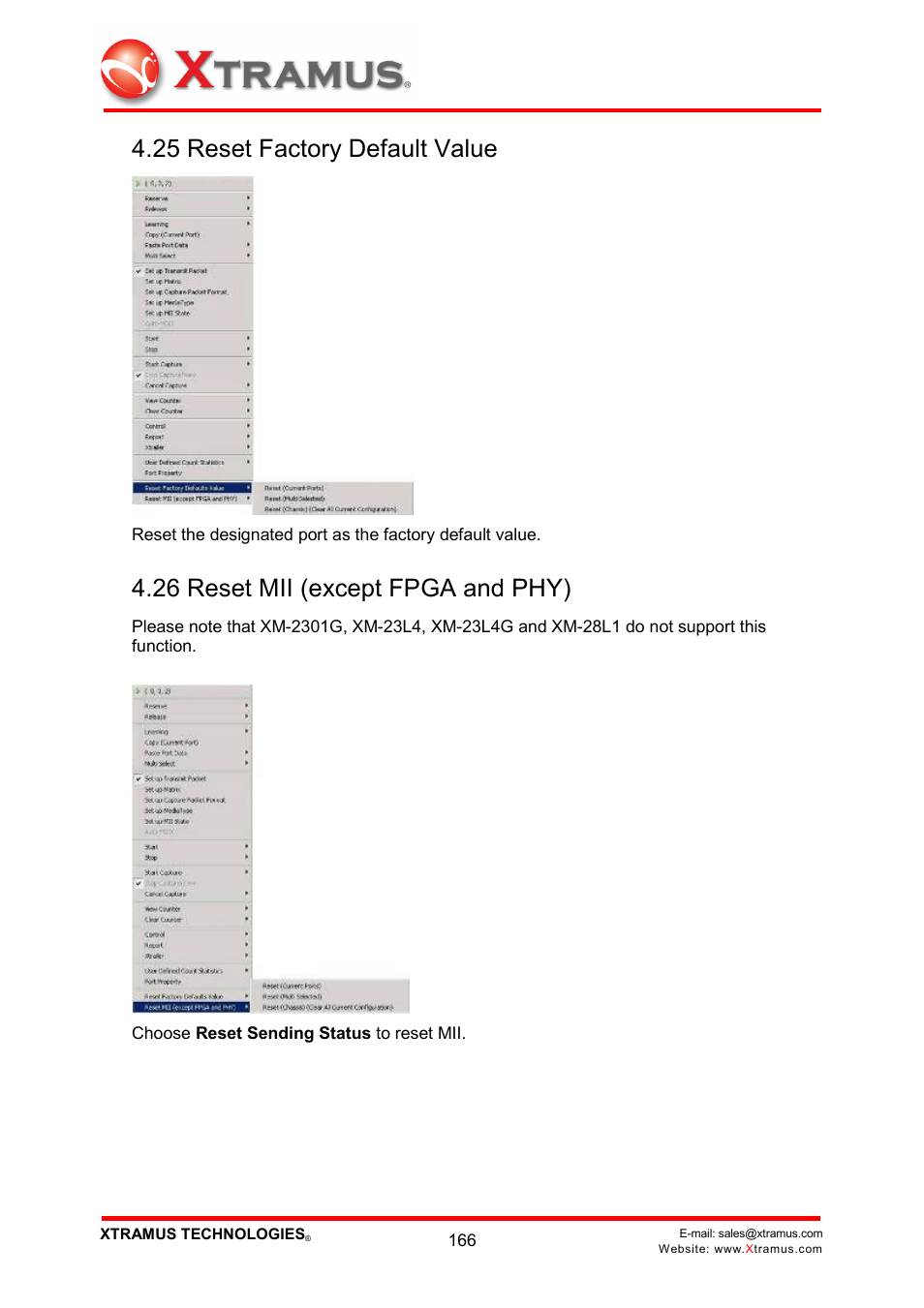 25 reset factory default value, 26 reset mii (except fpga and phy) | Xtramus NuWIN V1.1 User Manual | Page 171 / 171