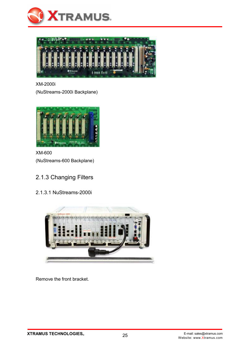 3 changing filters | Xtramus NuWIN V1.1 User Manual | Page 30 / 171