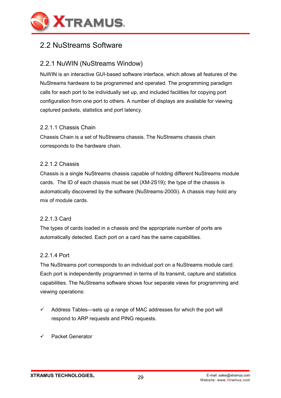 2 nustreams software, 1 nuwin (nustreams window) | Xtramus NuWIN V1.1 User Manual | Page 34 / 171