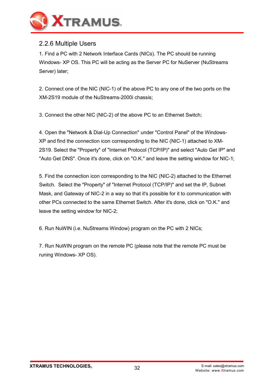6 multiple users | Xtramus NuWIN V1.1 User Manual | Page 37 / 171