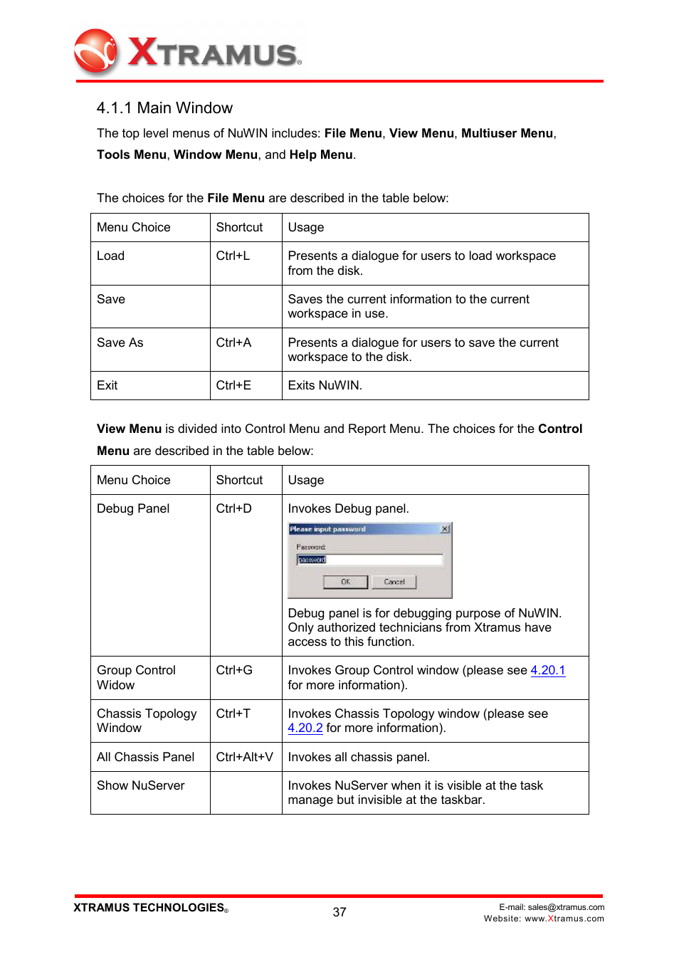 1 main window | Xtramus NuWIN V1.1 User Manual | Page 42 / 171
