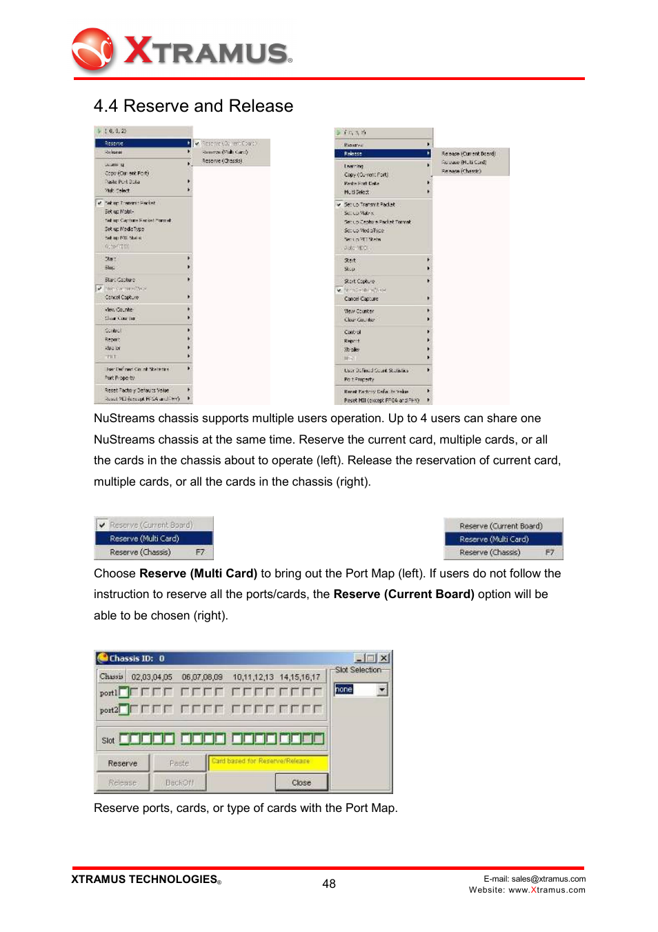 4 reserve and release | Xtramus NuWIN V1.1 User Manual | Page 53 / 171