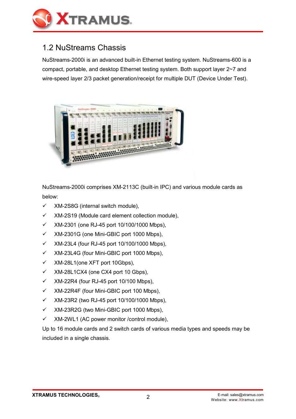 2 nustreams chassis | Xtramus NuWIN V1.1 User Manual | Page 7 / 171