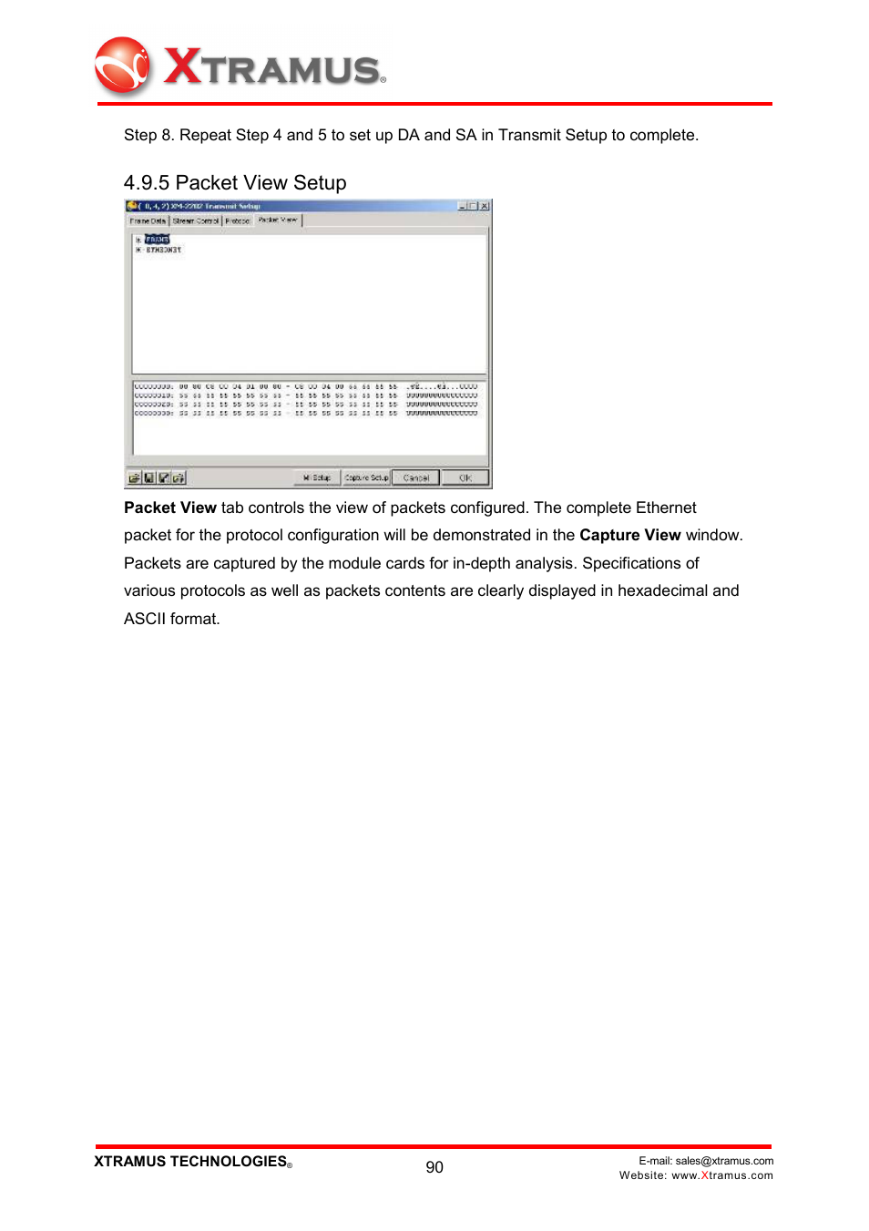 5 packet view setup | Xtramus NuWIN V1.1 User Manual | Page 95 / 171
