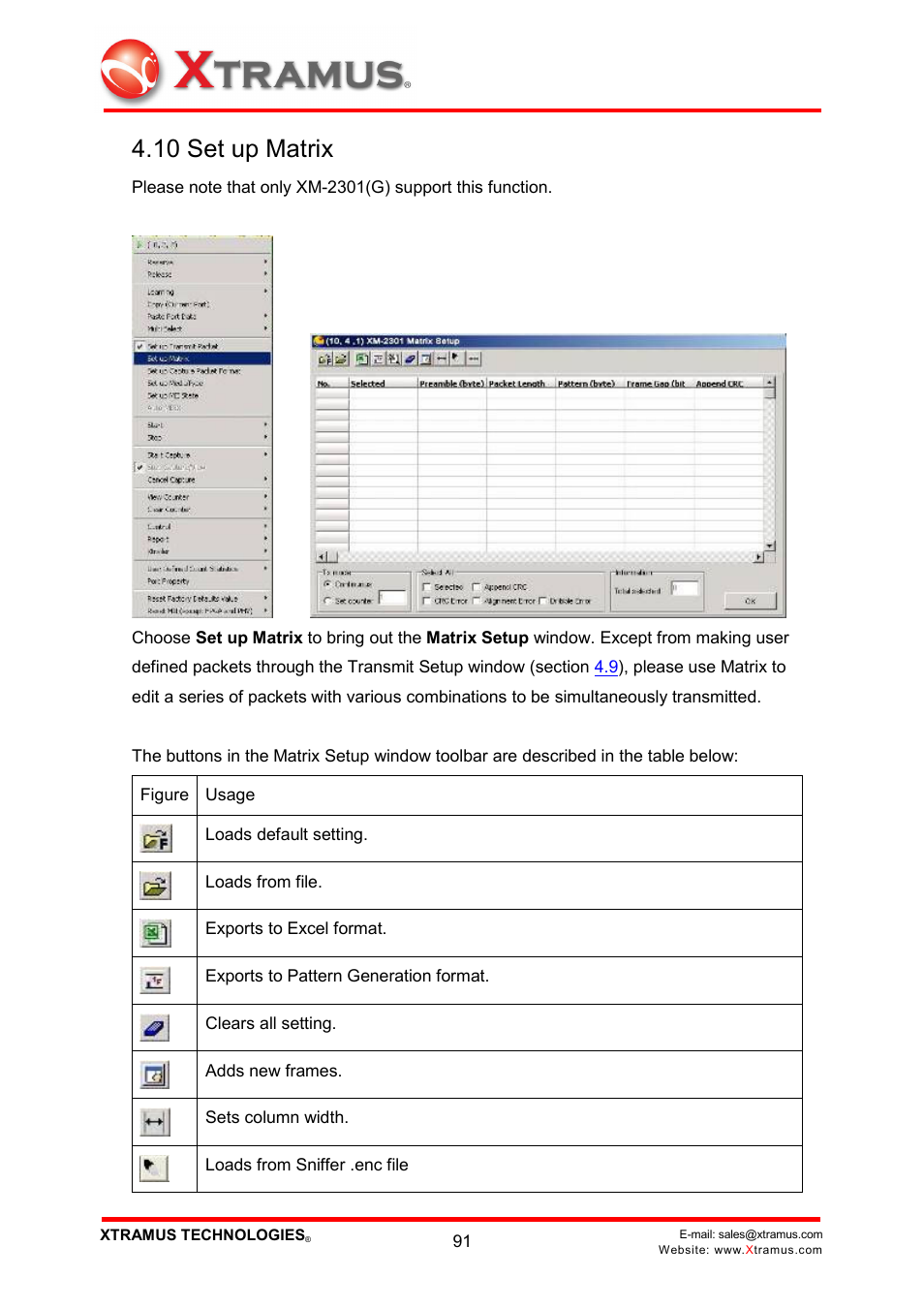 10 set up matrix | Xtramus NuWIN V1.1 User Manual | Page 96 / 171