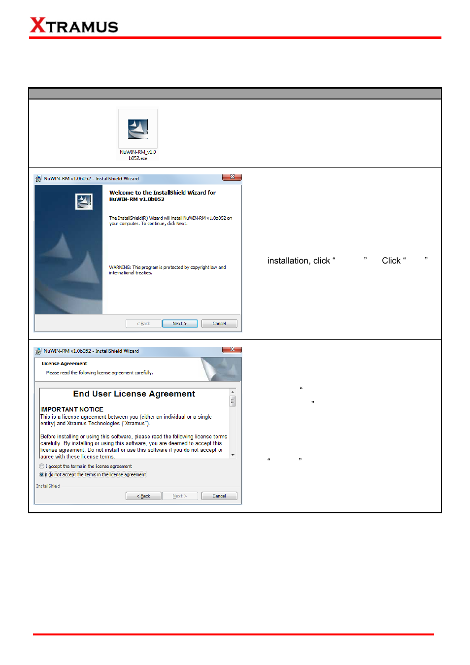 Installing/uninstalling nuwin-rm | Xtramus NuWIN-RM V1.4 User Manual | Page 7 / 111