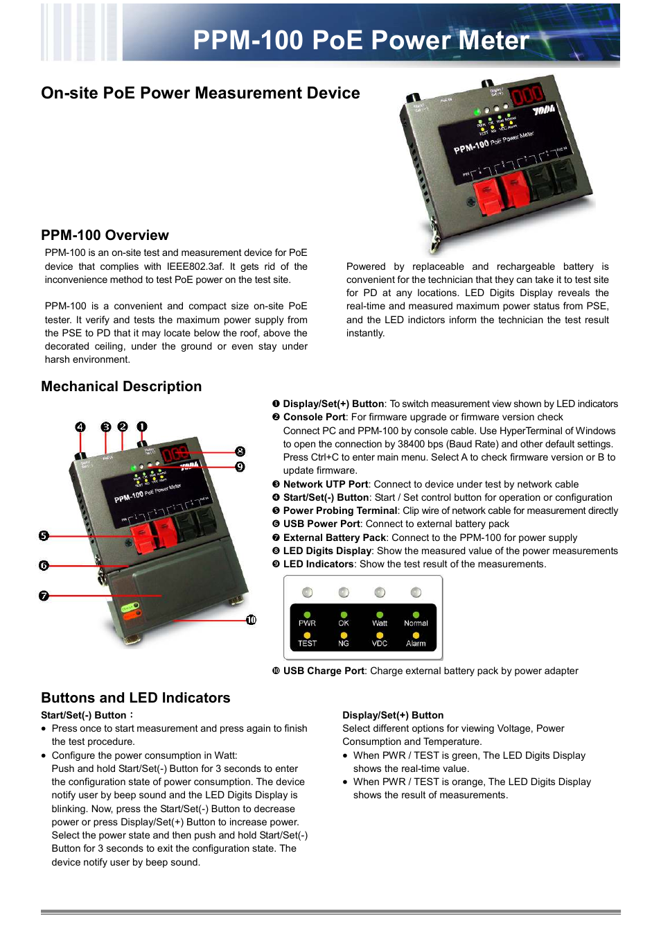 Xtramus PPM-100 V1.0 User Manual | 2 pages