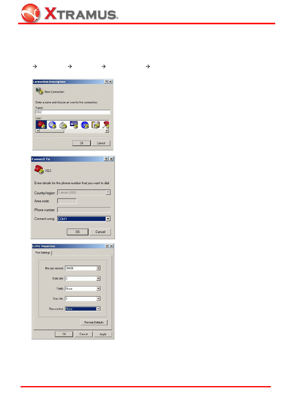 Operation via console port | Xtramus XG2 V1.3 User Manual | Page 21 / 27