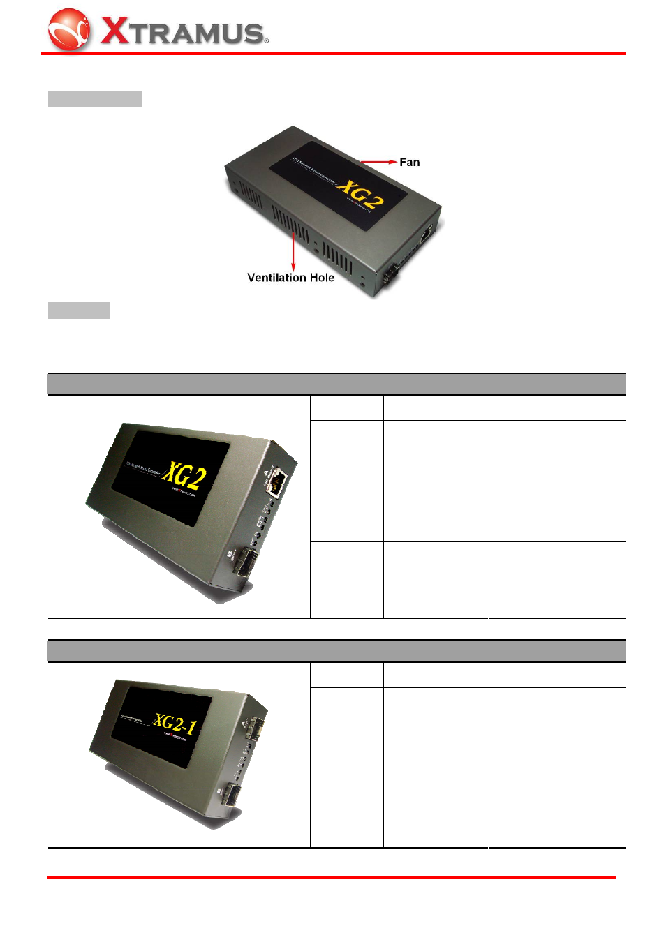 Xg2 series outer case/interface overview | Xtramus XG2 V1.3 User Manual | Page 6 / 27