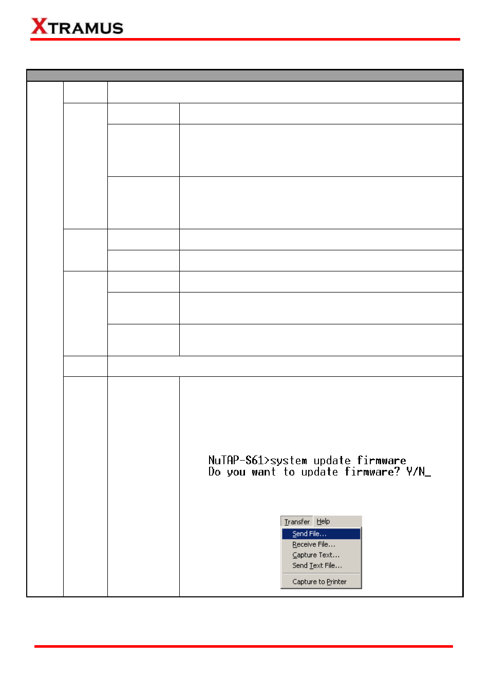 A. nutap-s61 hyperterminal command – system | Xtramus NuTAP-S61 V1.2 User Manual | Page 26 / 75