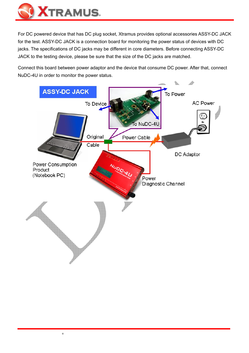 Connecting nudc-4u with dc plug socket device | Xtramus NuDC-4U V2.1 User Manual | Page 12 / 37