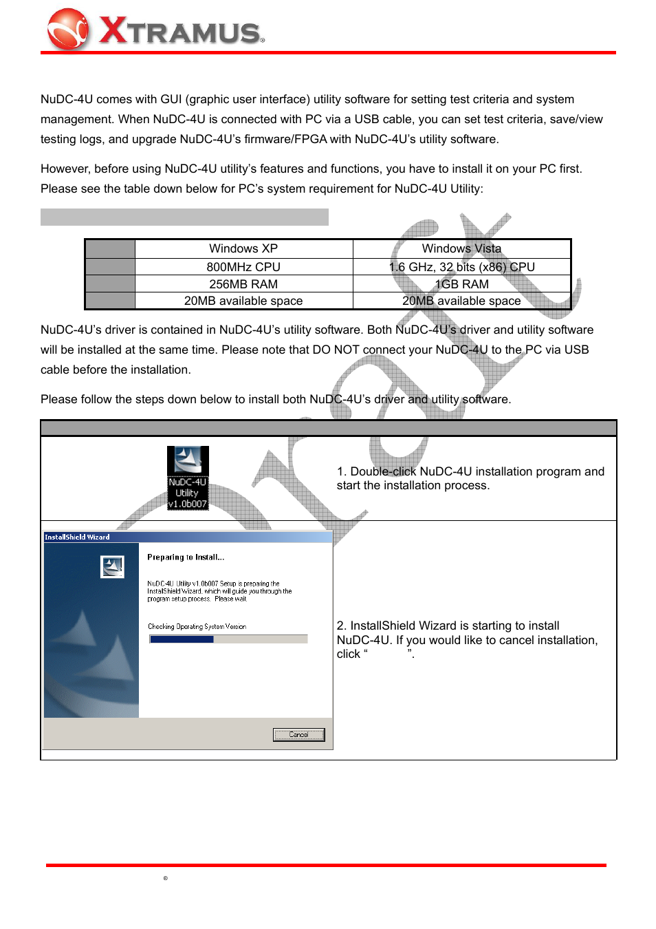 Install/uninstall nudc-4u | Xtramus NuDC-4U V2.1 User Manual | Page 15 / 37