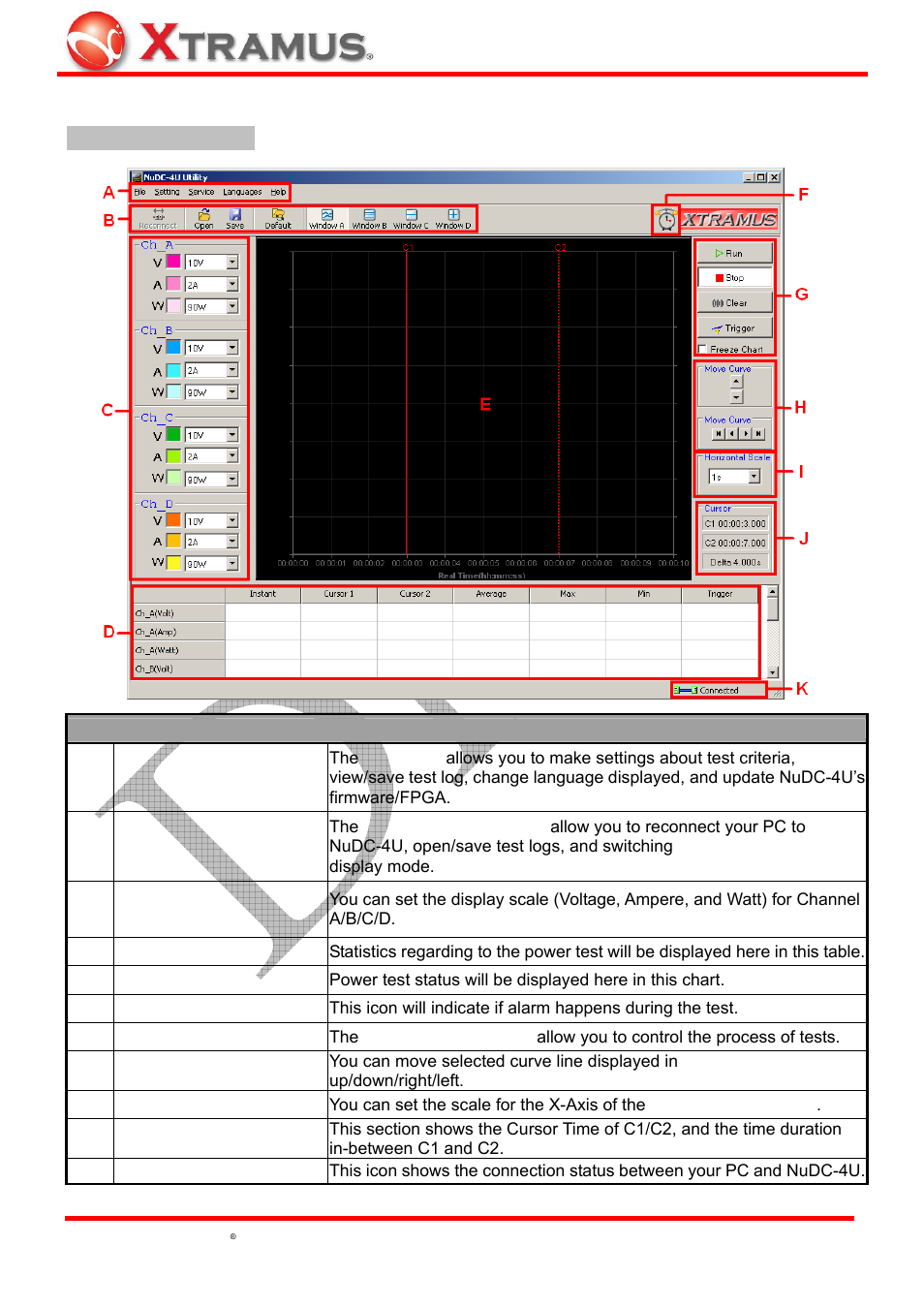 Nudc-4u main window overview | Xtramus NuDC-4U V2.1 User Manual | Page 20 / 37