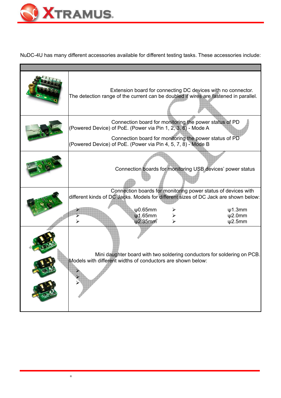Nudc-4u accessories/maintenance, Nudc-4u accessories | Xtramus NuDC-4U V2.1 User Manual | Page 34 / 37