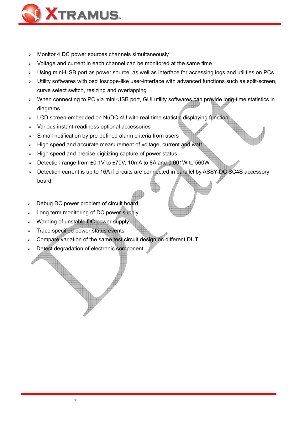 Key features & main applications of nudc-4u | Xtramus NuDC-4U V2.1 User Manual | Page 6 / 37