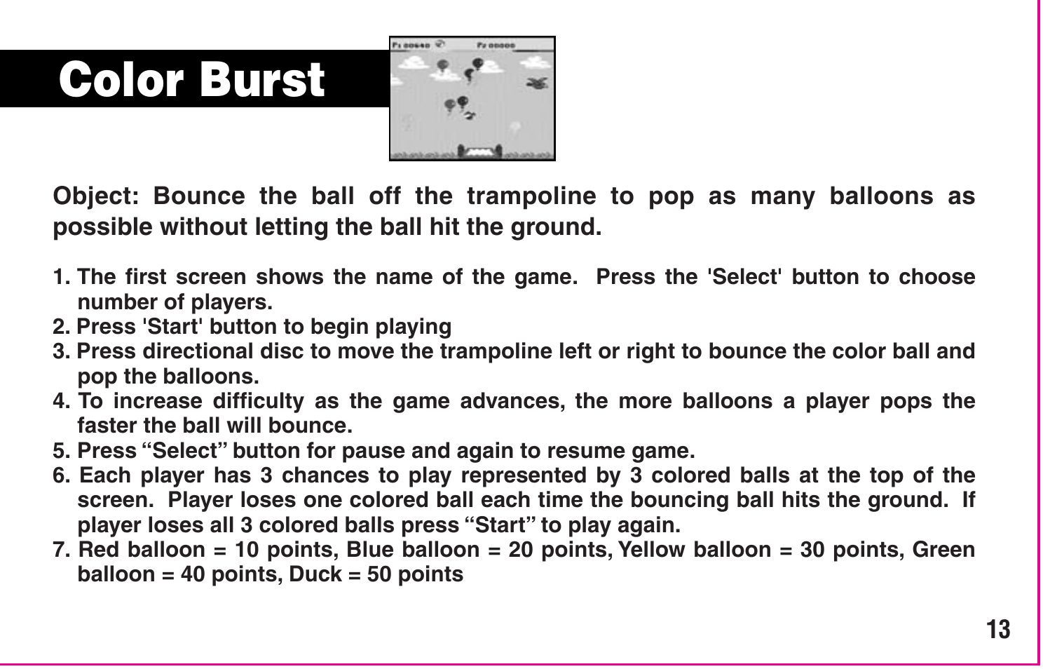 Color burst | Crayola My First TV Play System User Manual | Page 15 / 20