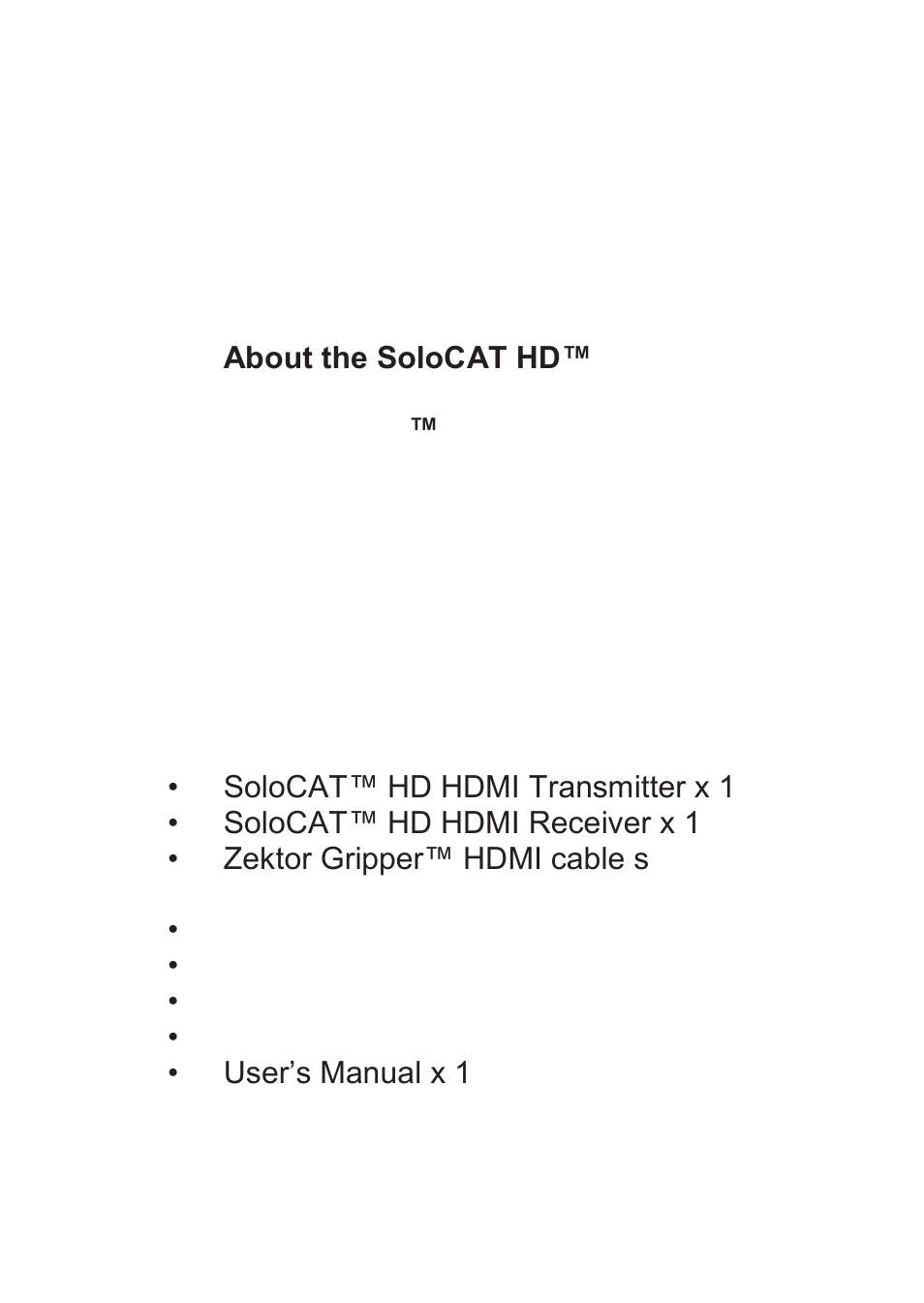 Zektor SoloCAT™ HD User Manual | Page 2 / 13