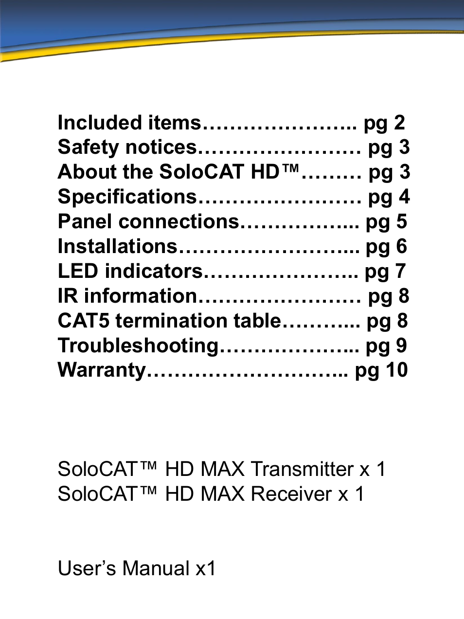 Zektor SoloCAT™ HD MAX User Manual | Page 3 / 14