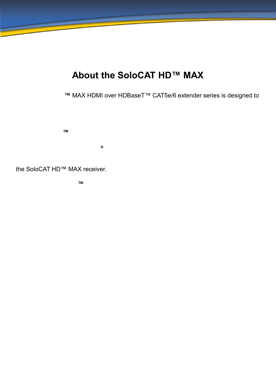 About the solocat hd™ max | Zektor SoloCAT™ HD MAX User Manual | Page 6 / 14