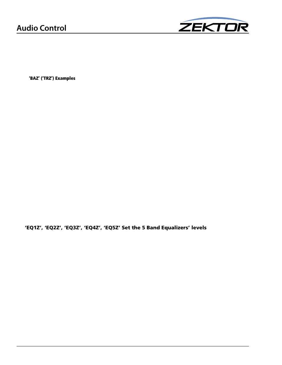 Audio control | Zektor ProAudio 16™ DSP Preamp Audio Matrix User Manual | Page 26 / 38