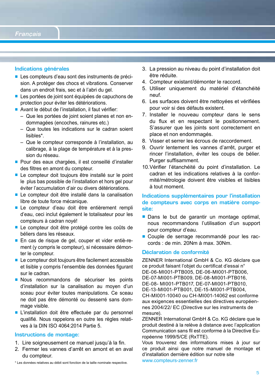 ZENNER SINGLE-JET METERS User Manual | Page 4 / 8