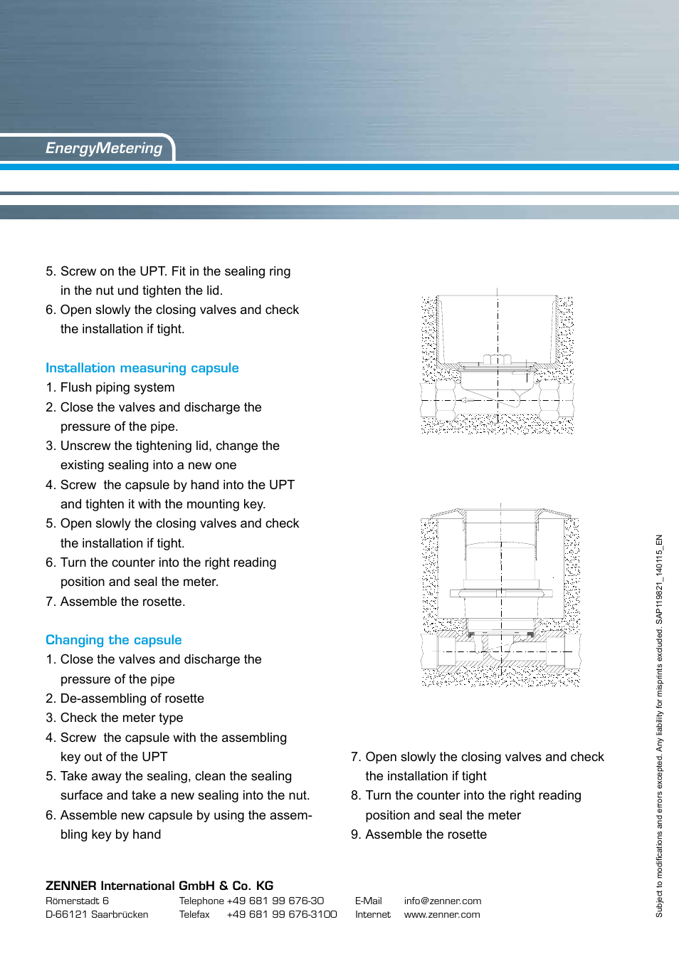 ZENNER SINGLE-JET METERS User Manual | Page 2 / 2