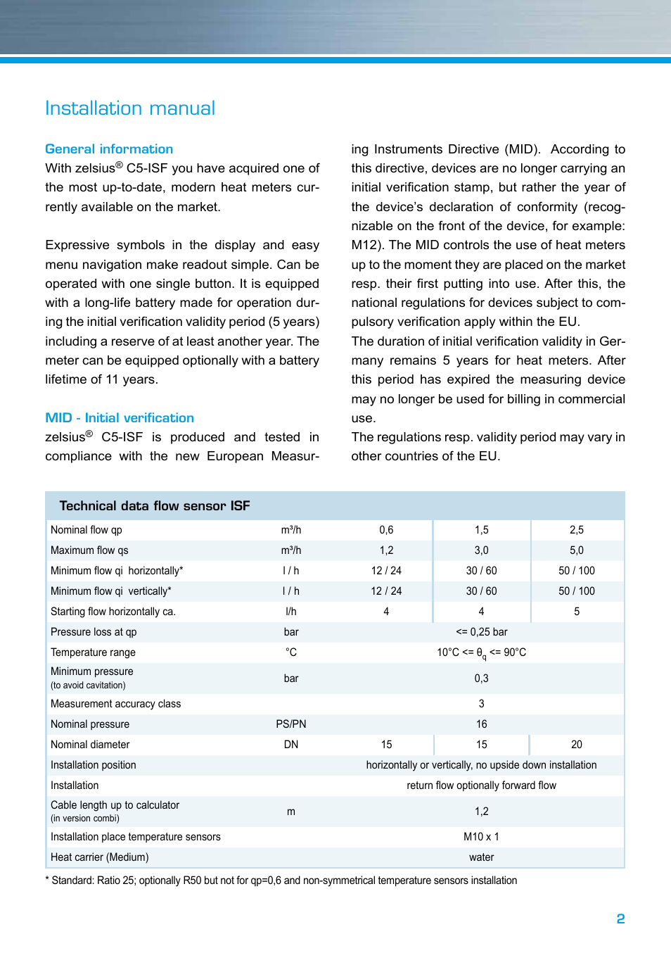 Installation manual | ZENNER zelsius C5 CMF User Manual | Page 2 / 12