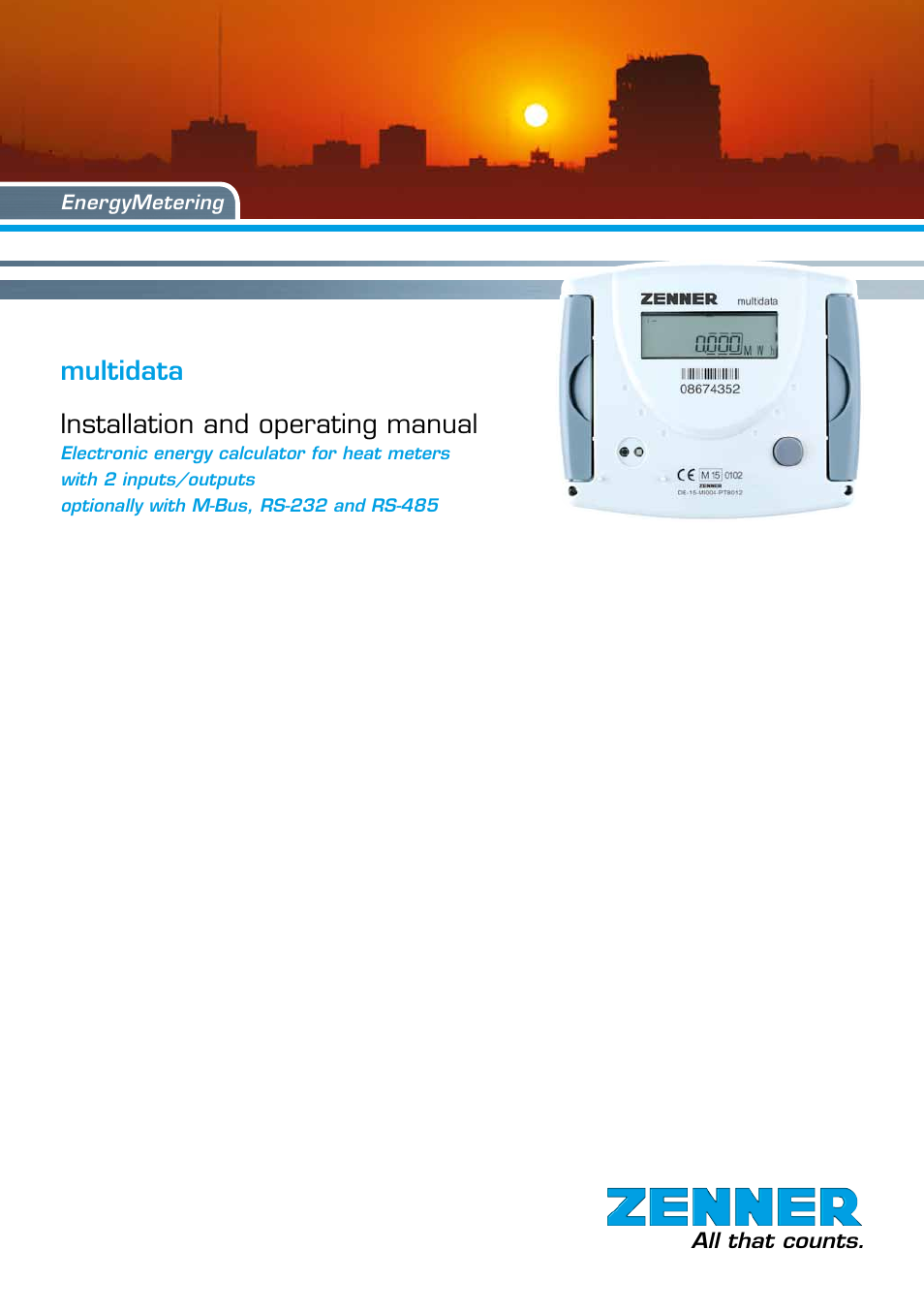 ZENNER MULTIDATA WR3 User Manual | 12 pages