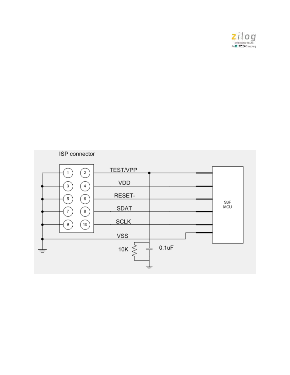 Pin connector, Isp interface, D figure 2 | Zilog S3F80P5 User Manual | Page 6 / 11