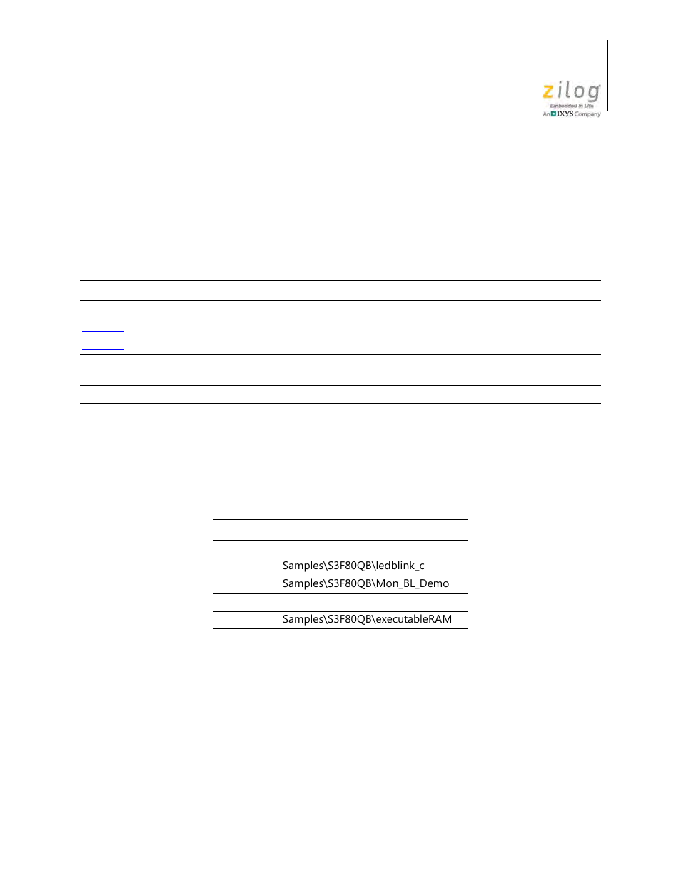 S3f80qb development kit documentation, To table 3 | Zilog S3F80QB User Manual | Page 23 / 29