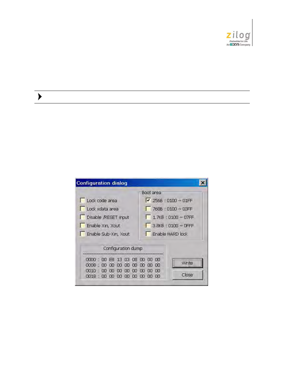 Figure 19. z51f0811 mcu configuration example | Zilog Z51F0811 User Manual | Page 28 / 96