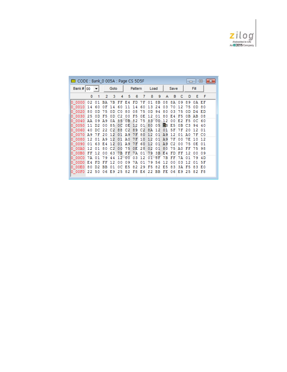 Figure 43. using the code dump function, #1 of 2 | Zilog Z51F0811 User Manual | Page 49 / 96