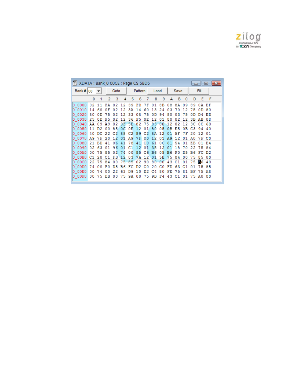 Figure 49. using the xdata dump function, #1 of 2 | Zilog Z51F0811 User Manual | Page 53 / 96