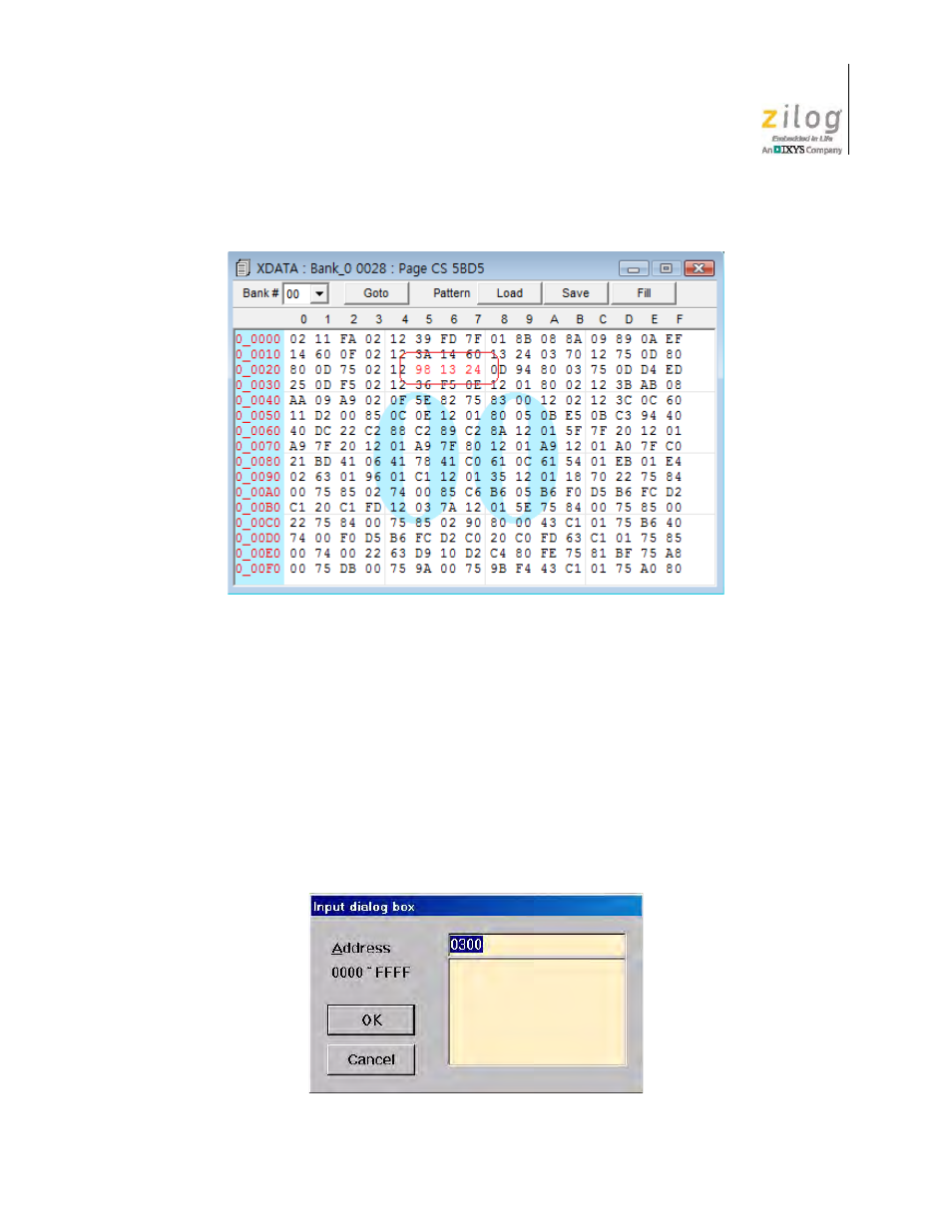 Figure 50. using the xdata dump function, #2 of 2 | Zilog Z51F0811 User Manual | Page 54 / 96